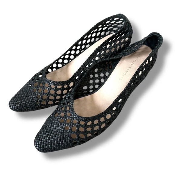 Loeffler Randall Imogene Black Woven Block-Heel Pumps Women's Size 9.5 Designer - Picture 2 of 13
